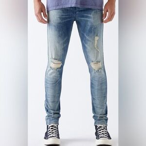 NWT Pacsun Stacked Skinny Paint Splatter Distressed Jeans